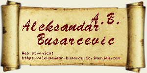 Aleksandar Busarčević vizit kartica
